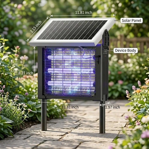 Mother's Day Gift OGERY 3500V Solar Bug Zapper, High Power Cordless Mosquito Zapper with Smart Light Sensor, Dual Solar & USB Rechargeable Insect Killer for Patio, Garden, Backyard, Outdoor Use